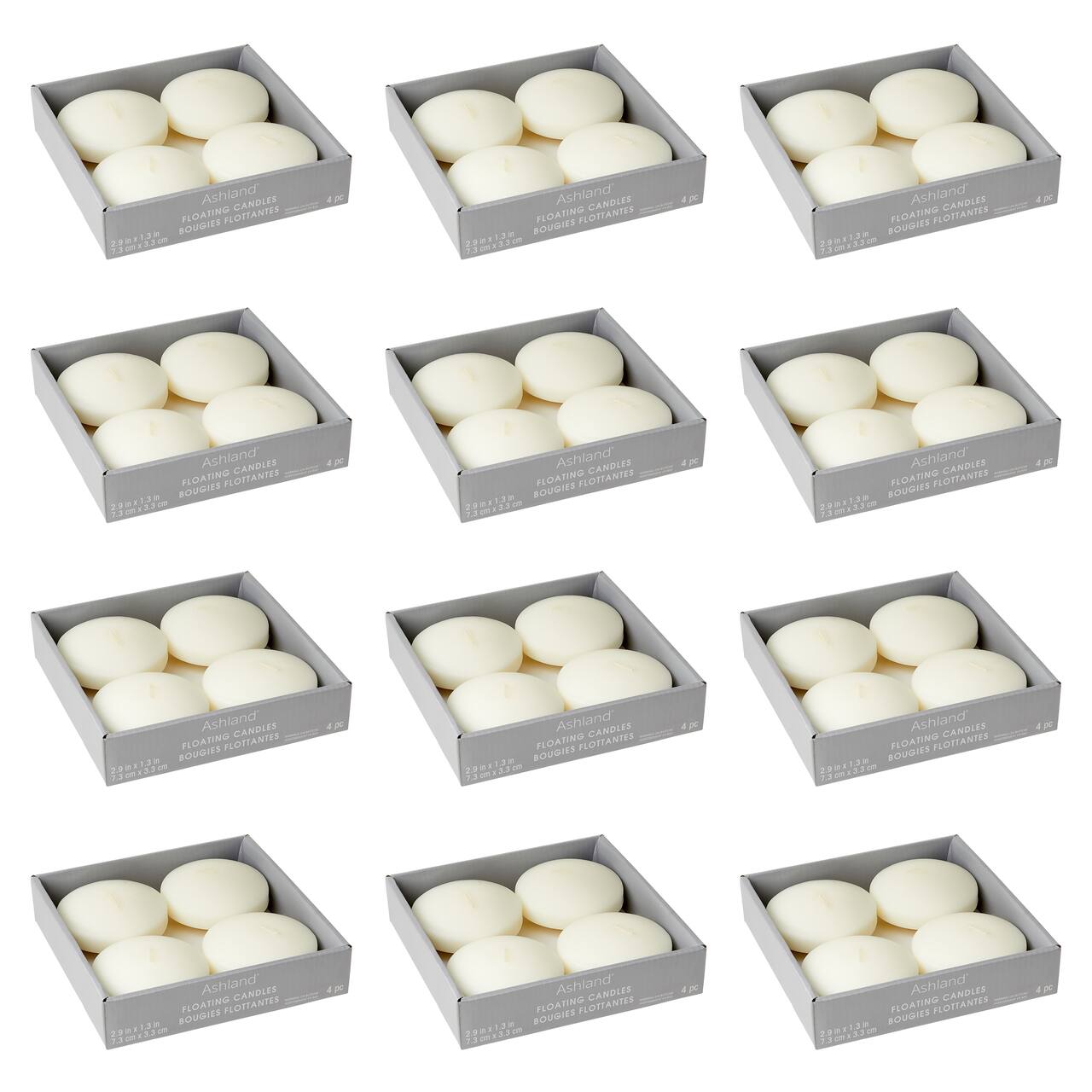 12 Packs: 4 ct. (48 total) Basic Elements™ Ivory Floating Candles by Ashland®